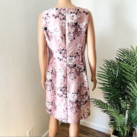 JM Studio by John Meyer Mauve Floral Sheath Dress Size 6 NWT - Picture 4 of 10